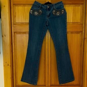 Boston Proper. NWOT. Blue Jeans with Gold Rhinestones. Size 2
